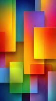 Colorful abstract composition featuring layered geometric shapes and vibrant hues creating a striking visual display photo
