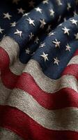 American flag displayed with vibrant colors and textures, showcasing its rich history and symbolism photo