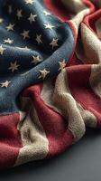 Waving fabric representing national pride with stars and stripes in subdued colors photo