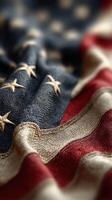 American flag draped in soft fabric, showcasing intricate designs and vibrant colors during a patriotic celebration photo