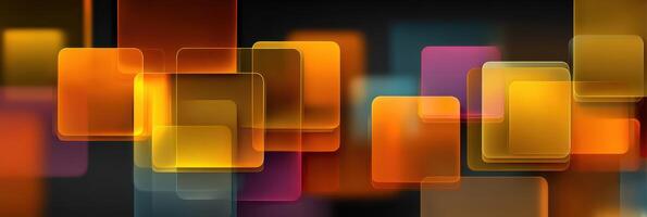 Colorful abstract squares create a vibrant background showcasing an assortment of orange and purple hues photo