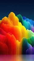 Colorful abstract representation of vibrant clouds in a serene environment with enchanting hues at dusk photo