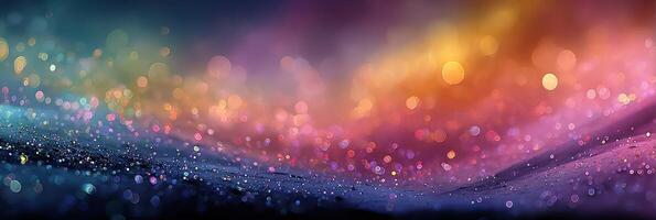 Colorful abstract background with shimmering lights and glimmers at twilight photo