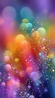 Colorful abstract background with vibrant circles and lights creating a dreamy atmosphere in a spectrum of hues photo