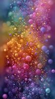 Colorful abstract bubbles create a mesmerizing visual effect in a blend of warm and cool hues photo