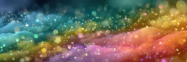Colorful abstract background with vibrant tones and sparkling effects in soft waves, creating a dreamy atmosphere photo