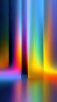 Colorful light reflection creating an abstract artwork in a modern setting during dusk photo