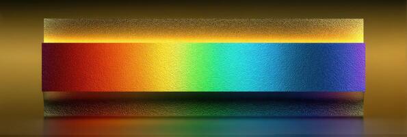 Colorful gradient spectrum illuminated against a dark background in an artistic display photo