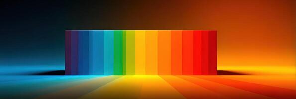 Vibrant abstract design with gradient colors creating a smooth transition from blue to yellow to red photo