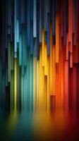 Colorful vertical lines create an abstract art design with a gradient effect in a modern setting photo