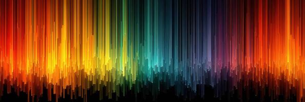 Vibrant spectrum of vertical lines creating a colorful abstract artwork in a dark setting photo