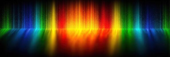 Vibrant rainbow light spectrum with reflections creating a mesmerizing visual display at night photo