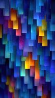 Colorful geometric background featuring vibrant blue, purple, orange, and yellow hues with a gradient effect photo