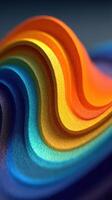 Colorful wave patterns create a dynamic visual effect in a vibrant abstract design showcased on a dark background photo