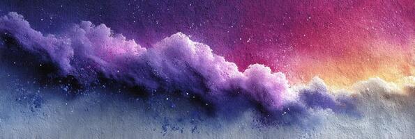 Colorful clouds blend into a twilight sky with shades of purple and pink at dusk photo