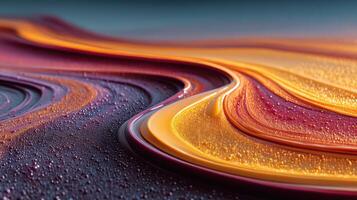 Colorful abstract patterns form smooth waves of vibrant hues in a dynamic composition at dusk photo