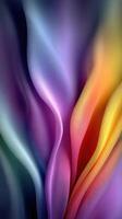 Vibrant abstract fabric waves with flowing colors showcasing dynamic movement photo