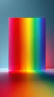 Colorful gradient display illuminated in a bright studio setting during daytime showcasing vibrant hues photo