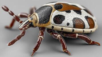Colorful spotted beetle captured in detailed close-up with intricate patterns and textures photo