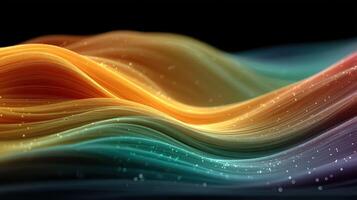 Colorful abstract waves flow gracefully across a dark background, creating a tranquil and dynamic visual experience photo