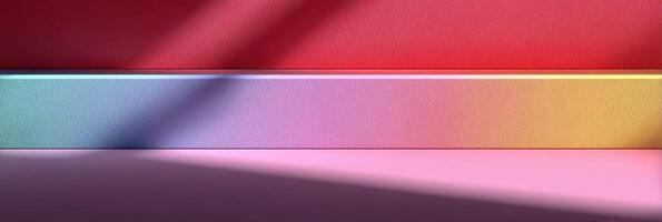 Colorful gradient backdrop with soft shadows in a minimalist setting for creative projects photo