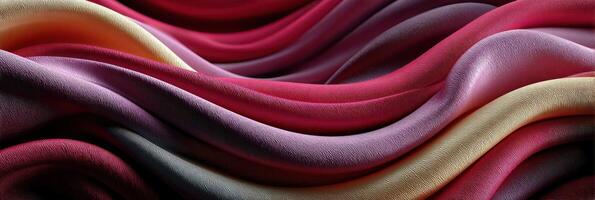 Vibrant silk fabric showcasing rich colors and smooth textures in a warm, artistic arrangement photo