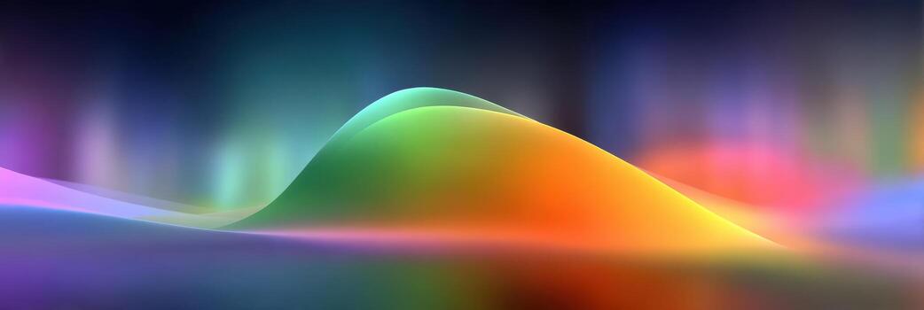 Colorful abstract landscape with smooth hills and soft gradients at twilight photo