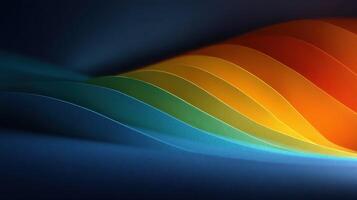 Colorful wave patterns create a smooth gradient against a dark background in an artistic abstract design photo