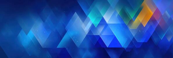 Colorful geometric shapes create a vibrant abstract background with shades of blue and green photo