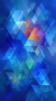 Colorful geometric abstract design with blue, green, and orange tones showcasing vibrant shapes and transparency photo