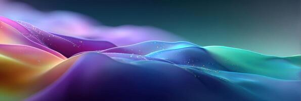 Colorful flowing abstract waves create a visually striking landscape at dusk photo