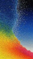 Vibrant abstract art displays a colorful cascade of paint and texture in a gradient formation showcasing creativity photo