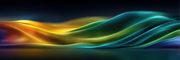 Colorful flowing waves create a mesmerizing abstract landscape at nighttime photo