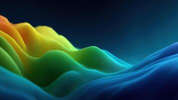 Vibrant wave patterns in dynamic colors showcase fluid movements and textures against a dark backdrop photo