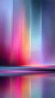 Vibrant abstract composition with colorful gradients and reflections at twilight photo