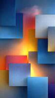 Colorful abstract paper layers create a vibrant interplay of light and shade in a dynamic composition photo