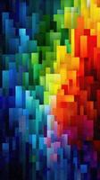 Colorful abstract pattern showcases a vibrant interplay of geometric shapes in a harmonious design filled with dynamic hues photo