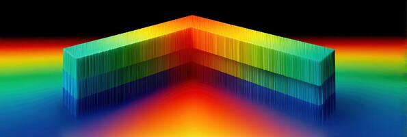 Vibrant rainbow waves form a dynamic pattern in a digital landscape during a creative visualization session photo