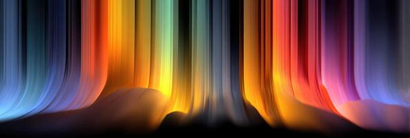 Colorful light display creating a vibrant atmosphere in a dark environment at nighttime photo