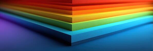Colorful layers of paper arranged in a gradient display showcasing artistry and creativity in a vibrant setting photo