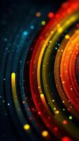 Vibrant swirl of colors in dynamic lines creates a captivating abstract art piece photo