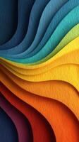 Colorful paper waves create a vibrant abstract design showcasing gradients and textures in bright hues photo