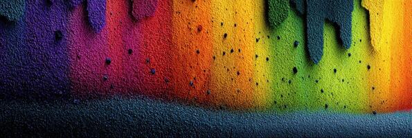 Vibrant mural showcasing vivid colors and abstract patterns on a textured wall in an urban environment during daylight photo
