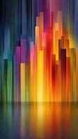 Colorful abstract pattern with vibrant hues and vertical lines reflecting artistic expression in a modern setting photo