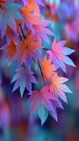 Colorful autumn leaves create a vibrant display in a serene outdoor setting during fall photo