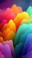 Vibrant abstract landscape of colorful wave patterns under soft lighting at dusk photo