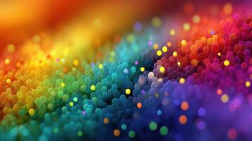 Colorful abstract texture with vibrant dots in various hues brightening a blurred background photo