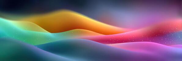 Colorful waves of light create a mesmerizing abstract landscape at dawn with soft gradients and hues blending together photo