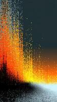 Vibrant color explosion at dusk with gradients of orange, yellow, and black showcasing abstract artistic expression photo