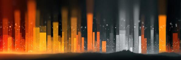 Abstract visual of colorful soundwaves with glowing effects in a dark setting at night photo
